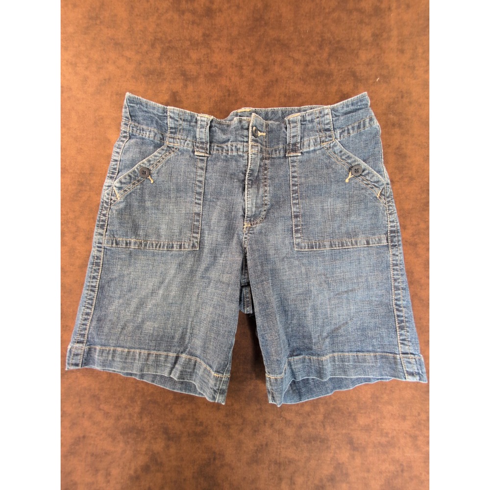 Riders by Lee Womens Dark Wash Denim Bermuda Chino Style Shorts Size 14M 146R868